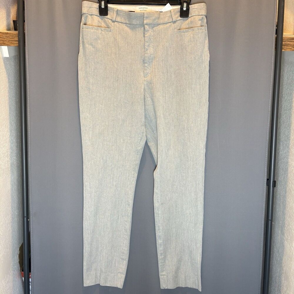Banana Republic Sloan Dress Pants Womens 12 Grey Slim Fit Ankle Trousers Stretch